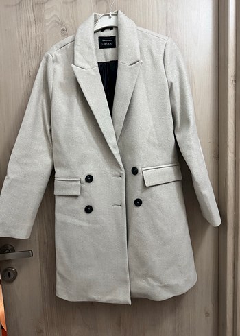 Defacto Düğmeli Gri Kadın Kaban - Görsel 4