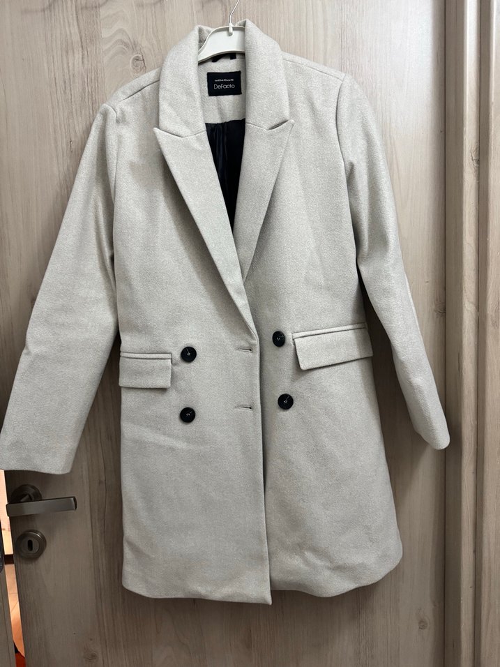 Defacto Düğmeli Gri Kadın Kaban - Görsel 4