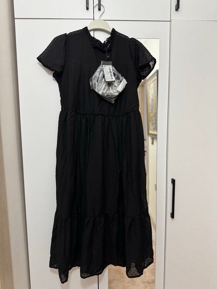 Kadın Siyah Midi  Elbise trendyol - Görsel 4