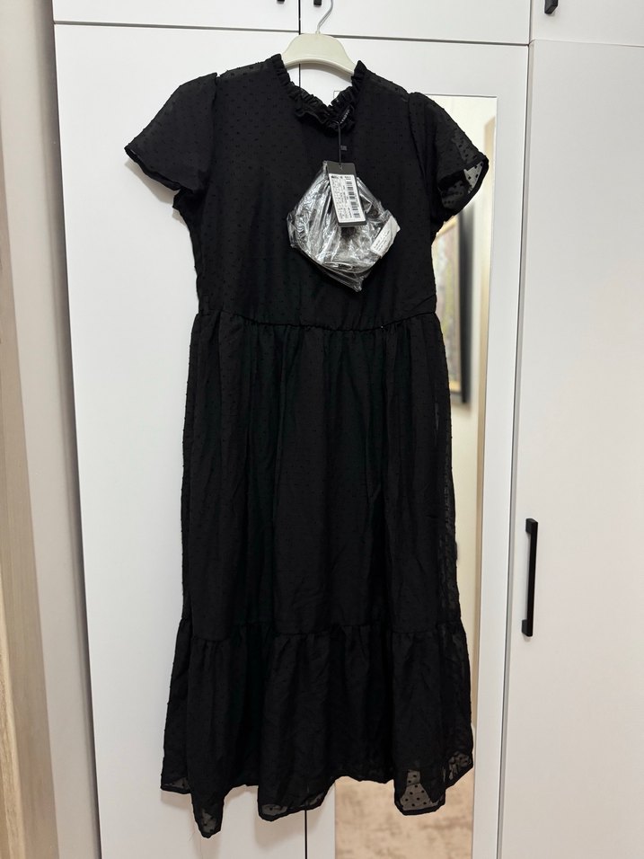 Kadın Siyah Midi  Elbise trendyol - Görsel 3