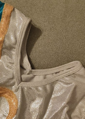 Parlak Turkuaz Fiyonklu Jimnastik Kıyafeti 7 8 yaş - Görsel 5