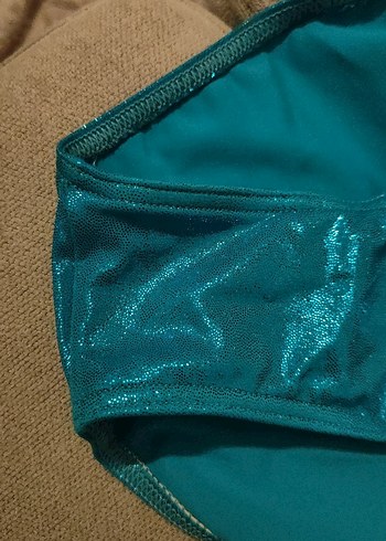 Parlak Turkuaz Fiyonklu Jimnastik Kıyafeti 7 8 yaş - Görsel 3