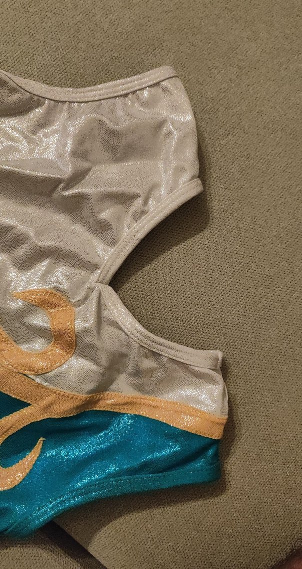 Parlak Turkuaz Fiyonklu Jimnastik Kıyafeti 7 8 yaş - Görsel 4