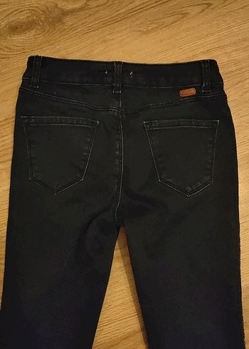 10 11 Yaş Siyah Kız Çocuk Kenarları Simli işli Kot - Görsel 5