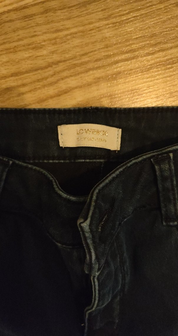 10 11 Yaş Siyah Kız Çocuk Kenarları Simli işli Kot - Görsel 2