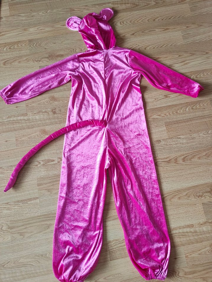 Pembe Panter Kapüşonlu Çocuk Kostümü 11 12 Yaş - Görsel 5