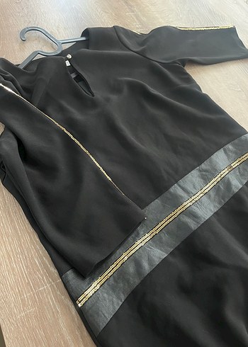 Siyah Kemer Detaylı Uzun Kadın Gece Elbisesi - Görsel 6