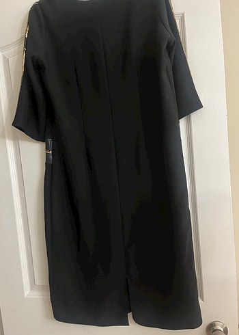 Siyah Kemer Detaylı Uzun Kadın Gece Elbisesi - Görsel 4