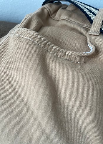 Erkek Çocuk camel renkli Kemerli Pamuk Pantolon - Görsel 3