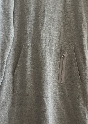 Gri Uzun Kollu Midi Elbise - Görsel 2