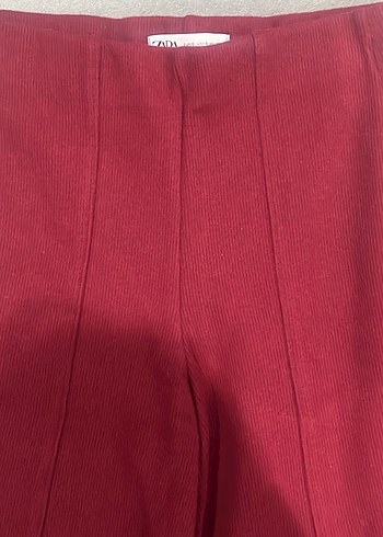 Kırmızı Pilili Kadın Kumaş Pantolon - Görsel 4