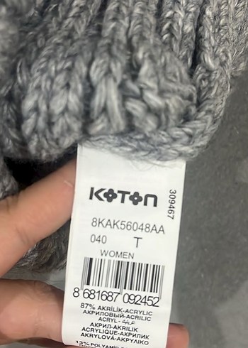 Koton Gri Ponponlu Bere - Görsel 4