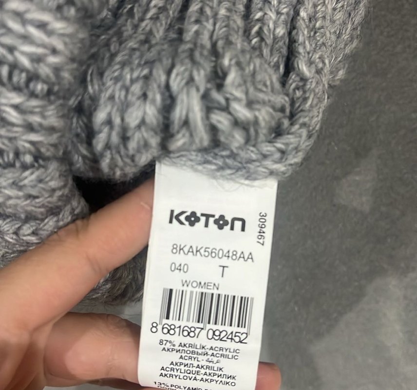 Koton Gri Ponponlu Bere - Görsel 4