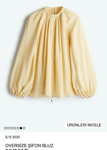 Sarı Uzun Kollu Salaş Kadın Bluz - Görsel 3