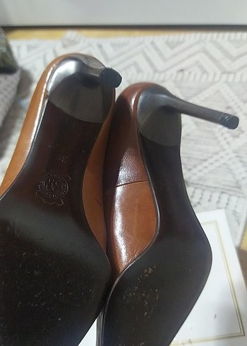 DIAREST Kahverengi Deri Stiletto Topuklu Kadın Ayakkabı - Görsel 3