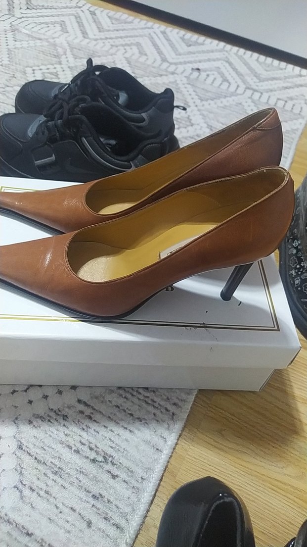 DIAREST Kahverengi Deri Stiletto Topuklu Kadın Ayakkabı - Görsel 2