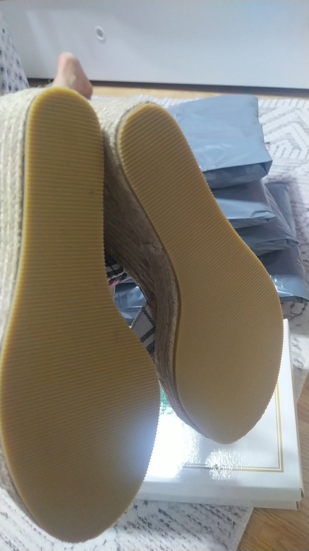 Kadın Çok Renkli Kareli Dolgu Topuklu Sandalet - Görsel 3