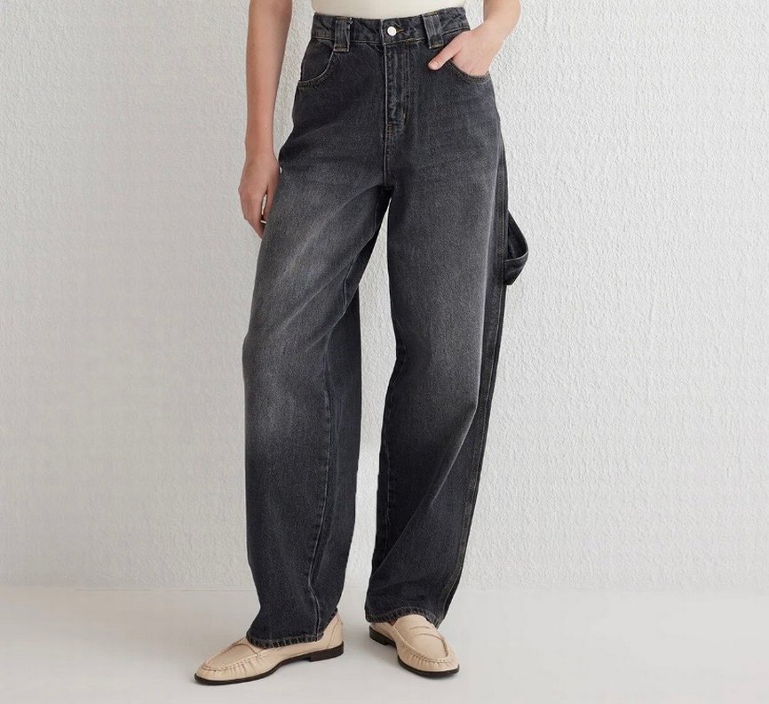 Baggy jeans antrasit - Görsel 2