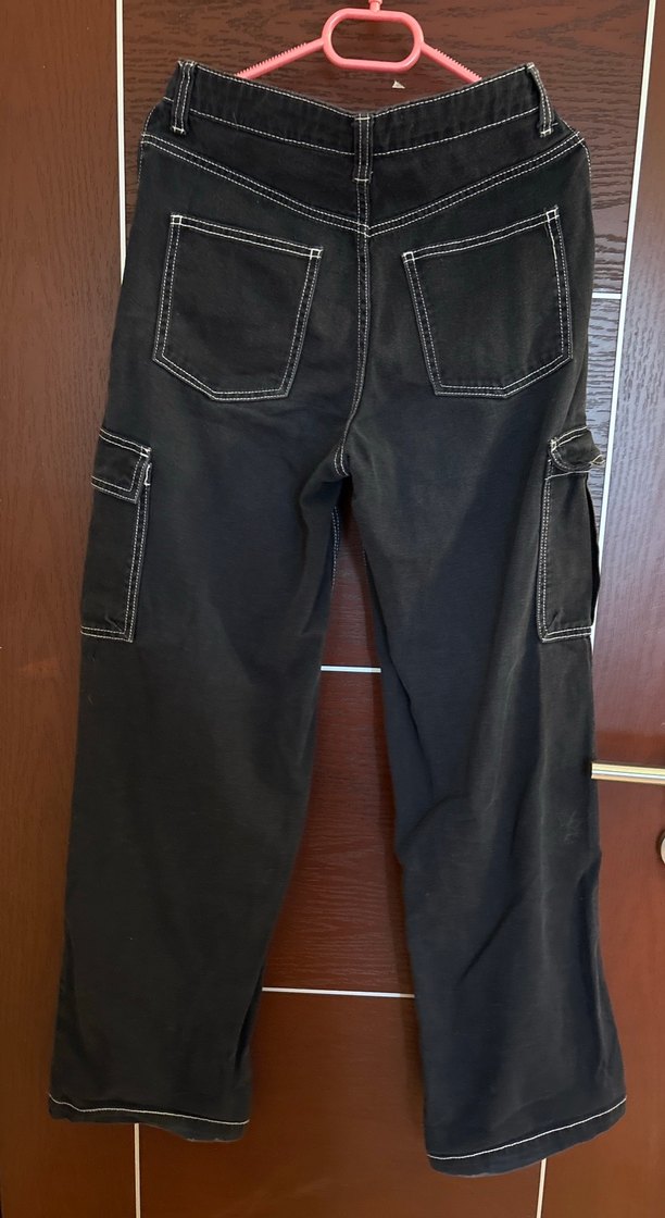 H&M siyah kargo pantolon - Görsel 2