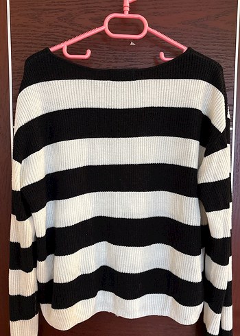 H&M Çizgili Örgü Kadın Triko Kazak - Görsel 2