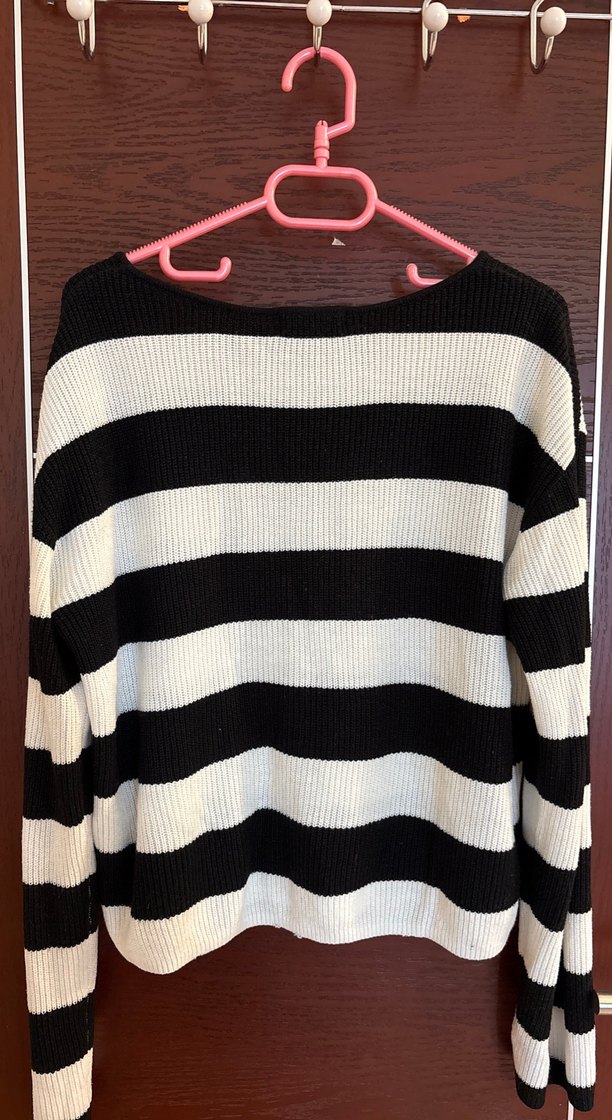 H&M Çizgili Örgü Kadın Triko Kazak - Görsel 2