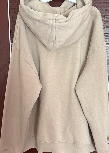 H&M Bej Kapüşonlu Salaş Sweatshirt - Görsel 3