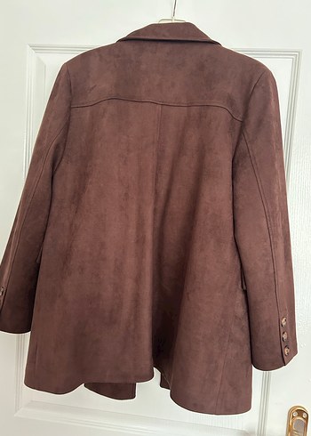 Kahverengi Süet Düğmeli Kadın Blazer - Görsel 2