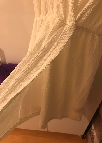 H&M Beyaz Midi Bohem Salaş Elbise