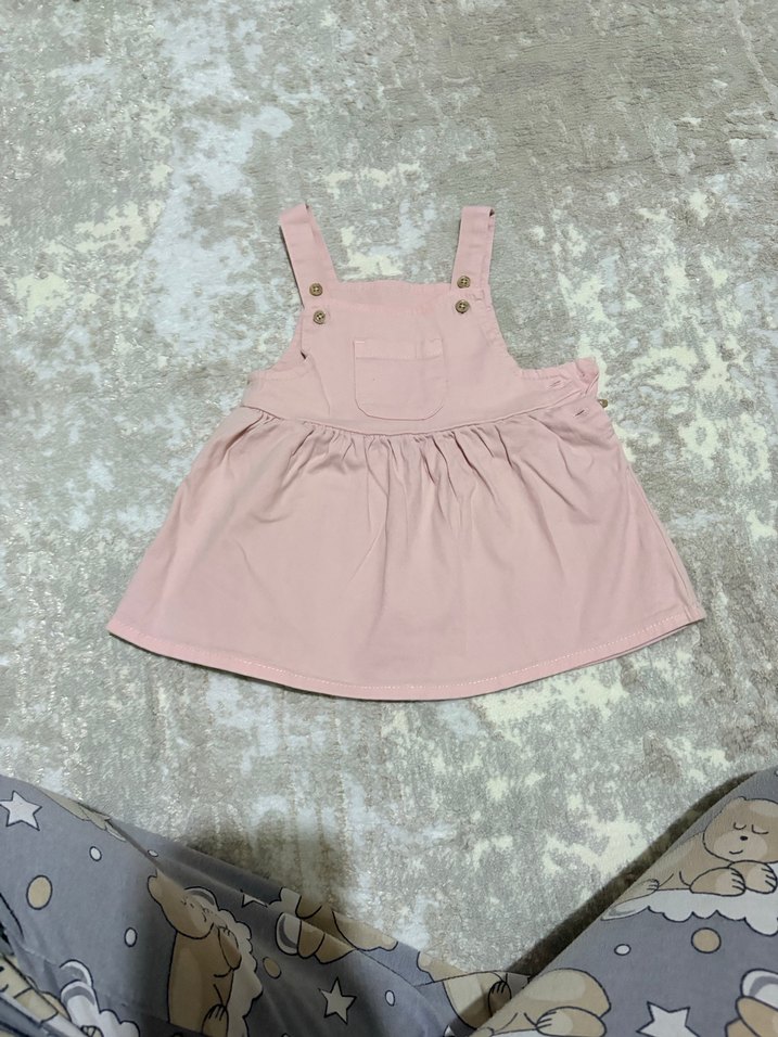 Pembe Kız Çocuk Askılı Elbise - Görsel 3