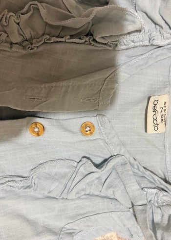 DeFacto Kız Gri Keten Kısa Kollu Bluz - Görsel 2