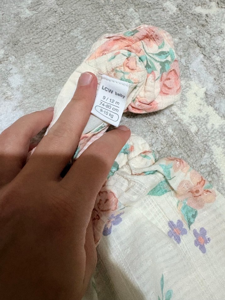 Çiçekli Fırfırlı Bebek Tulum - Görsel 2