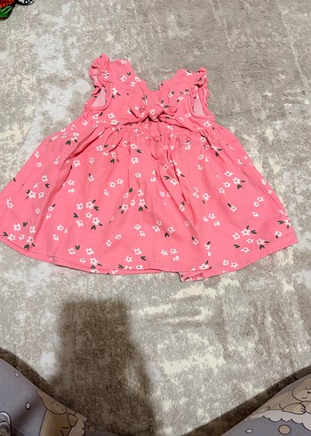 Pembe Çiçekli Kolsuz Kız Elbisesi - Görsel 2