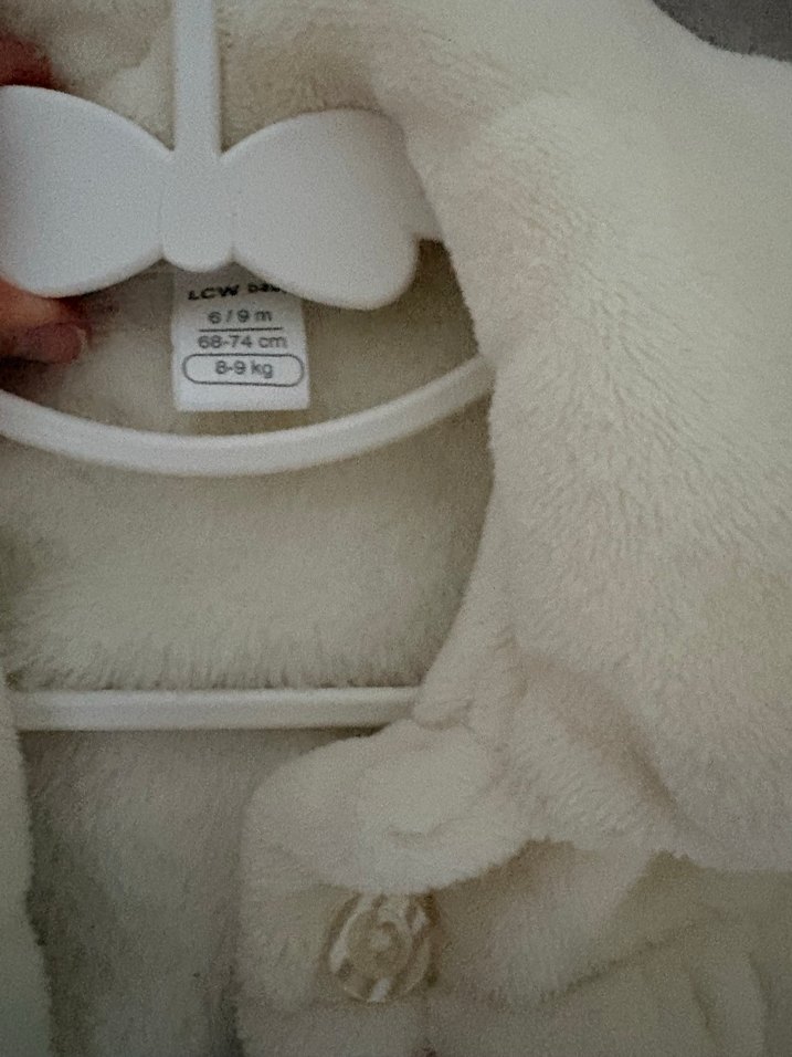 Beyaz Kürk Detaylı Kız Çocuk Mont - Görsel 2