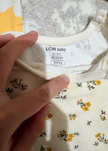 Uzun Kollu Sarı Çiçek Desenli Bebek Body - Görsel 2