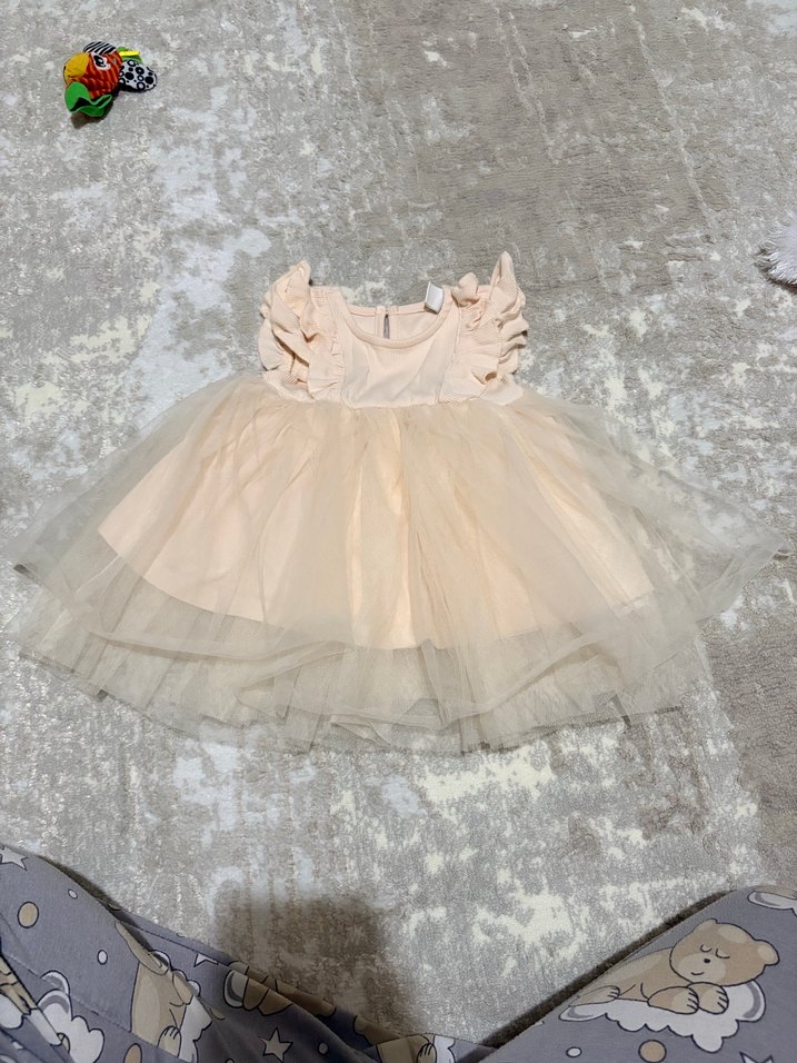 Bej Uzun Kollu Fırfırlı Bebek Body - Görsel 3