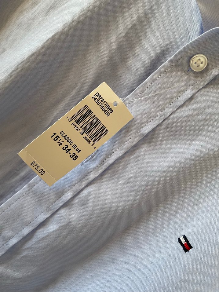 Tommy Hilfiger Mavi %100 cotton Erkek Gömlek - Görsel 5
