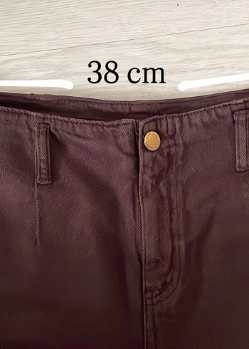 Kahverengi Crop Geniş Paça Kadın Jean Pantolon - Görsel 8