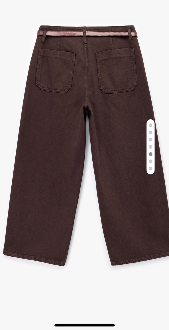 Kahverengi Crop Geniş Paça Kadın Jean Pantolon - Görsel 3