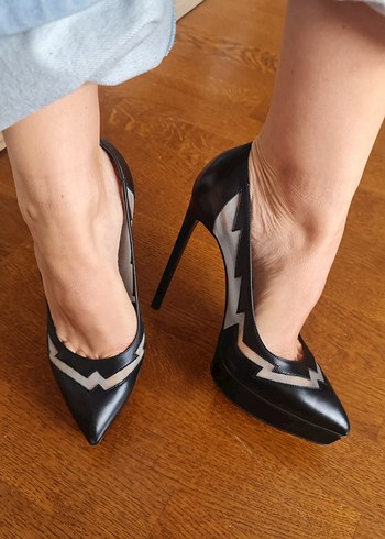 Saint Laurent Siyah Ince Topuklu - Görsel 7