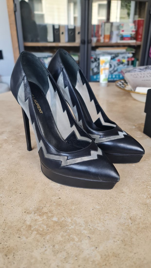 Saint Laurent Siyah Ince Topuklu - Görsel 4