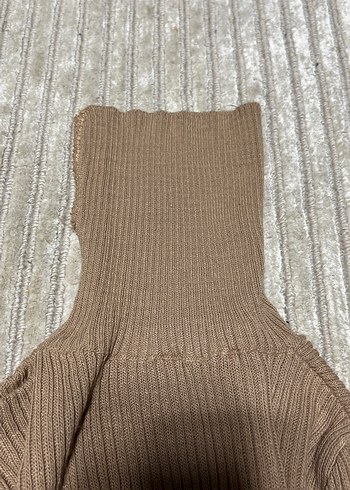 Bej Balıkçı Yaka Kadın Triko Kazak - Görsel 6