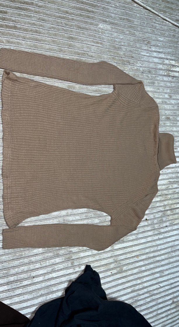 Bej Balıkçı Yaka Kadın Triko Kazak - Görsel 2