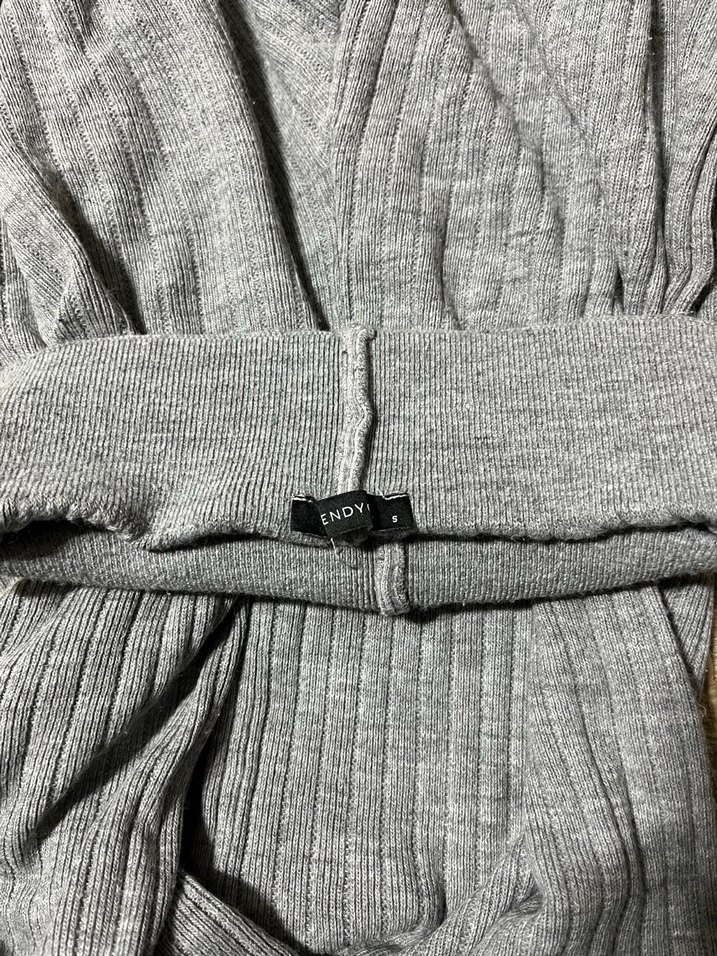 Bol paça gri renk eşofman - Görsel 3