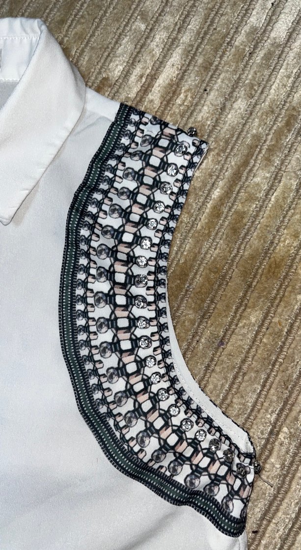 Nakışlı Kolsuz Bohem Beyaz Gömlek - Görsel 3