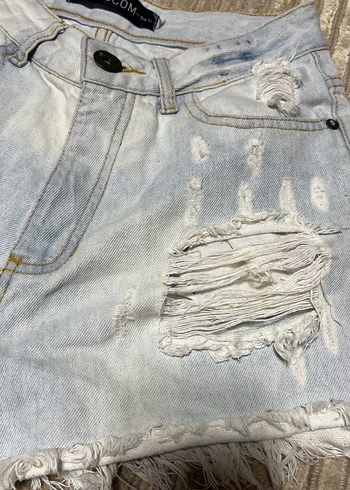 Düğmeli Açık Mavi Kadın Denim Şort - Görsel 3