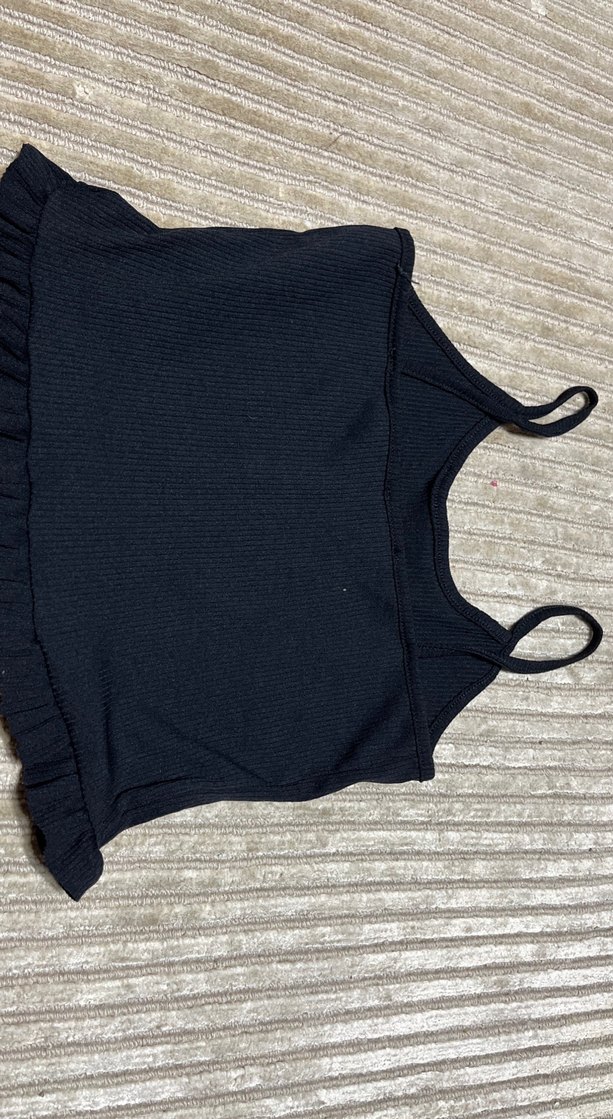 Siyah Fırfırlı Kolsuz Mini Atlet - Görsel 3