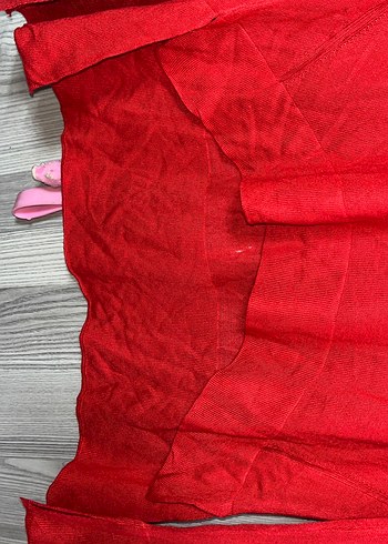 Kadın Kırmızı V Yaka Triko Kazak - Görsel 4