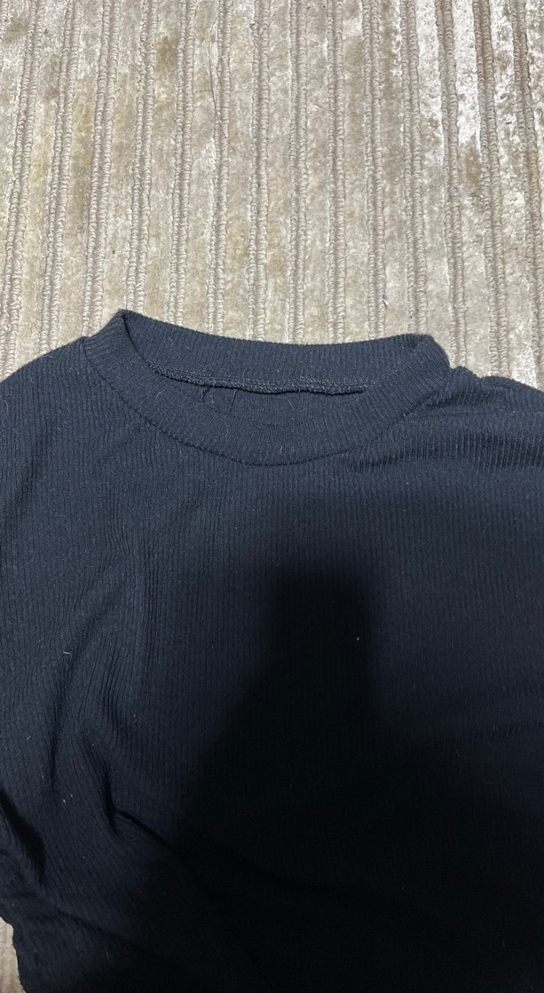 Kadın Siyah Yüksek Yakalı yandan büzmeli - Görsel 3