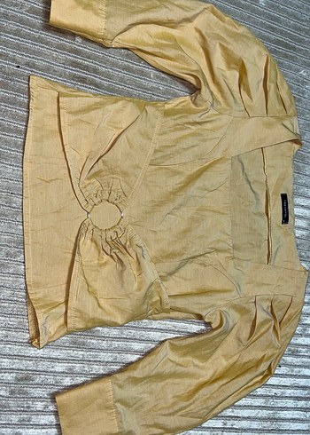 Bej Keten Kadın Bluz - Görsel 2