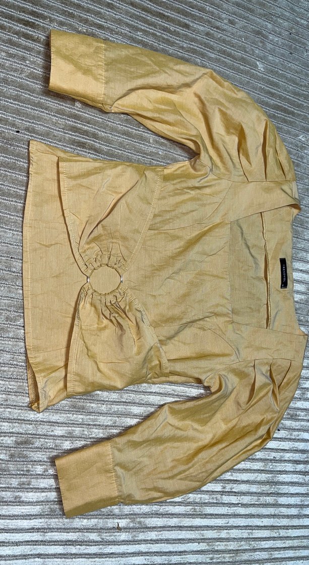 Bej Keten Kadın Bluz - Görsel 2